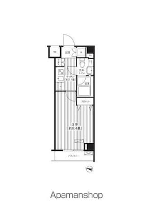 グランハイツ東中野[1K/26.82m2]の間取図