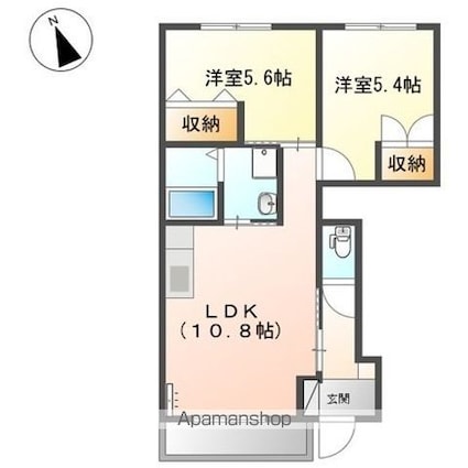 ティンカーベル[2LDK/47.37m2]の間取図