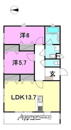 リヴェールマノワール[2LDK/63.05m2]の間取図