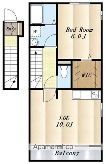 東京都小金井市緑町１丁目[1LDK/46.27m2]の間取図