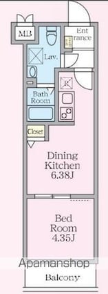 東京都練馬区桜台４丁目[1DK/25.51m2]の間取図