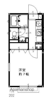 東京都立川市曙町３丁目[1K/22.31m2]の間取図