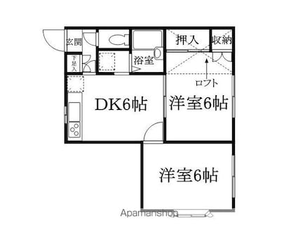 コーラル館[2DK/39.57m2]の間取図