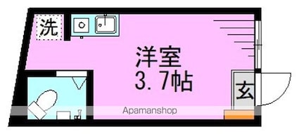東京都杉並区松ノ木２丁目[1R/11.15m2]の間取図