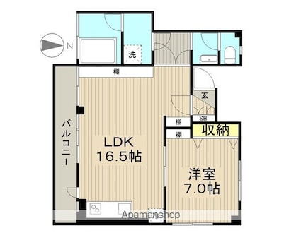 南小岩６丁目住宅[1LDK/62.89m2]の間取図