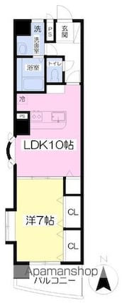 アリスト・インターシティー[1LDK/42m2]の間取図