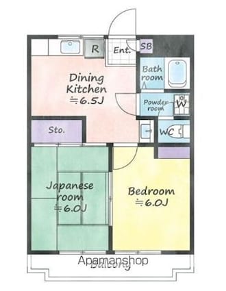 アネックス武蔵野[2DK/38.88m2]の間取図