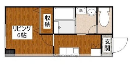 ＥＩＧＨＴＹ－ＥＩＧＨＴ　Ｈｉｎｏ[1K/22.09m2]の間取図