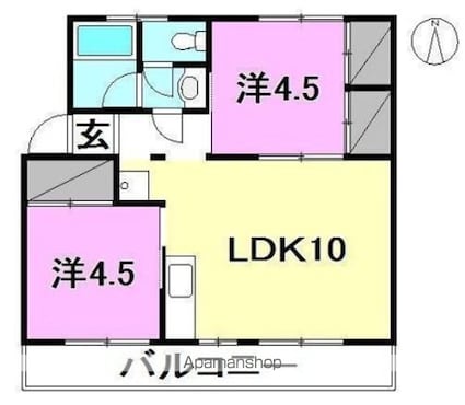 ブリューメ・ハイム壱番館[2LDK/47m2]の間取図