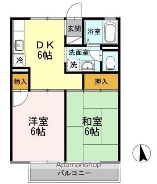 セジュールモトハシ[2DK/40.03m2]の間取図