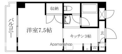 ラ・シャンブル[1K/27.72m2]の間取図