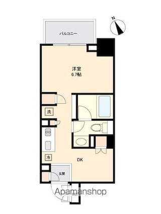 東京都杉並区方南２丁目[1R/25.44m2]の間取図