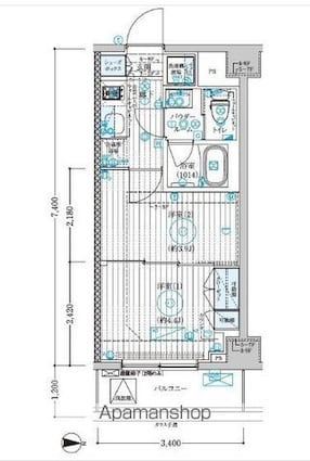 ブライズ大島[1K/25.33m2]の間取図