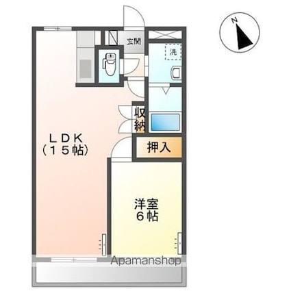 プロニティＫ[2LDK/44.55m2]の間取図
