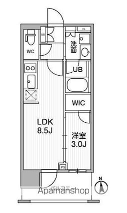 シーズンフラッツ新御徒町イースト[1LDK/30.21m2]の間取図