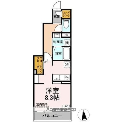 Ｃａｓｔｌｅ　Ｈｉｌｌｓ　Ｙ[1R/31.22m2]の間取図
