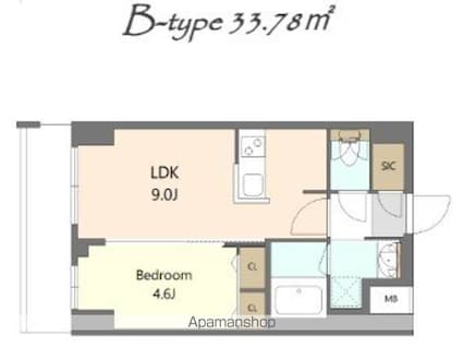 Ｓ－ＲＥＳＩＤＥＮＣＥ高島平ａｓｏｌｅａ[1LDK/33.78m2]の間取図