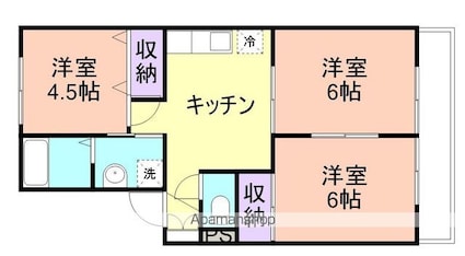 和歌山県和歌山市舟津町２丁目[3DK/50.12m2]の間取図