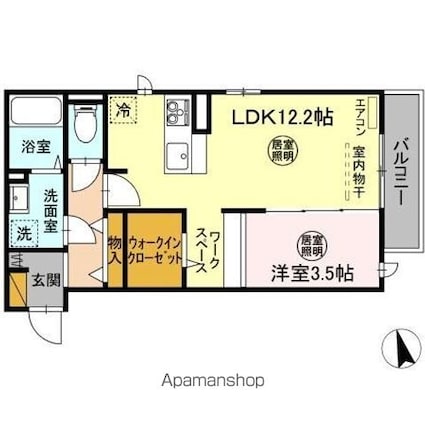 コネクトみどりの[1LDK/40.39m2]の間取図