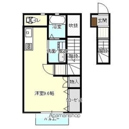 ＬＡ　ＶＥＲＤＥ（ラヴェルデ）[1R/33.85m2]の間取図