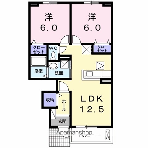 フランメゾン南沖洲Aの間取り写真