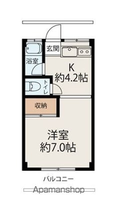 東京都練馬区桜台６丁目[1K/22m2]の間取図