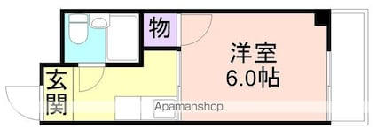 グランセオ黒田Ⅱ[1K/17.1m2]の間取図