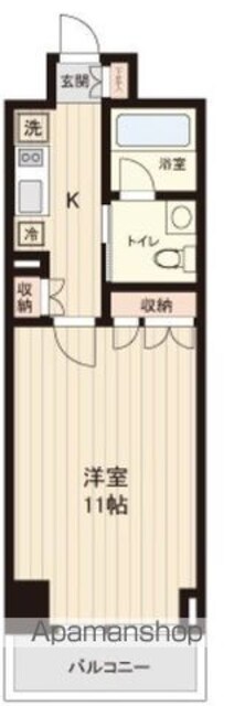 プラティーク清澄白河[1K/32.14m2]の間取図