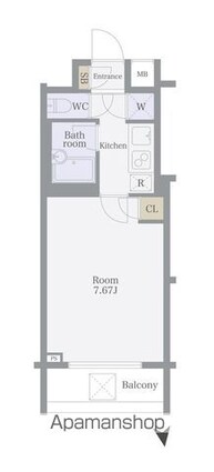 パレ・ホームズ永福町[1K/21.75m2]の間取図