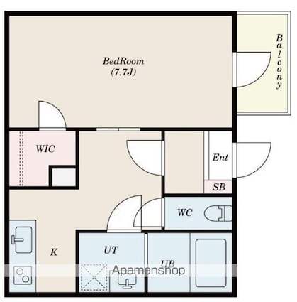 シャッツクヴェレ神楽坂[1K/30.9m2]の間取図