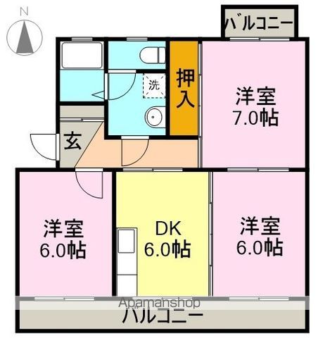 コーポ中芝原の間取り写真