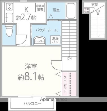 クローバーヒルズ[1K/32.28m2]の間取図