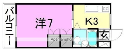 八束ハイツ[1K/20m2]の間取図