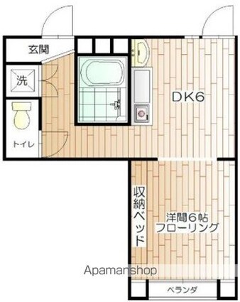 Ｋ２フラット[1DK/31.7m2]の間取図