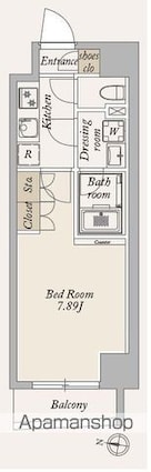 Ｌａ　Ｄｏｕｃｅｕｒ大島[1K/25.55m2]の間取図