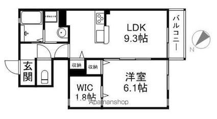 アンジェリック[1LDK/40.4m2]の間取図