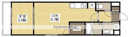月光手城ルート２[1LDK/30.24m2]の間取図