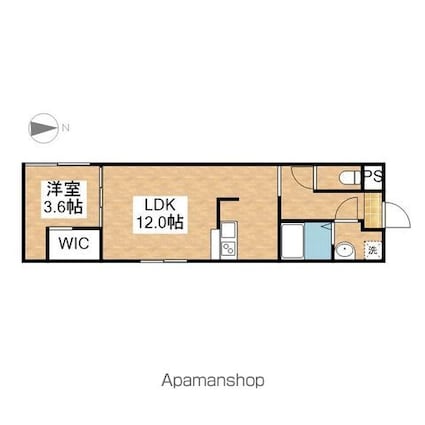 Ａｍｉｒｌ　Ｐｒｅｍｉｅｒ　ＳｈｉｎｓａｋａｅⅡ[1LDK/33.67m2]の間取図