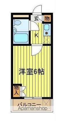 ローズガーデン柏[1K/16.5m2]の間取図