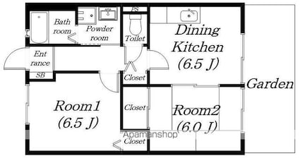 ファミールコート[2DK/44m2]の間取図