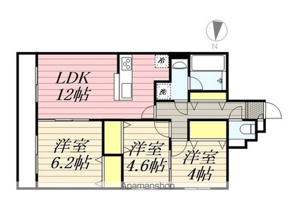トレ・アルコバレーノ中央[3LDK/65.1m2]の間取図