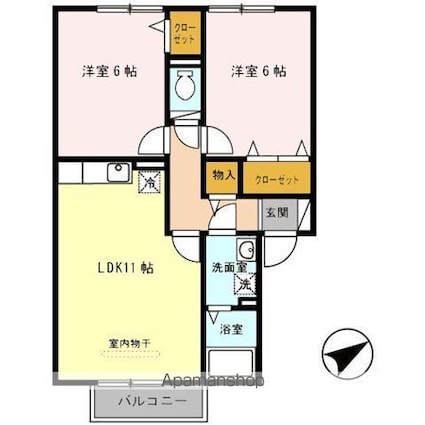ペイサージュ[2LDK/53.49m2]の間取図