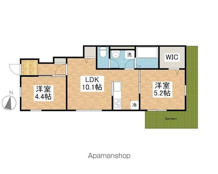 ＥＡＲＬ’Ｓ　ＣＯＵＲＴ西垣生[2LDK/48.9m2]の間取図