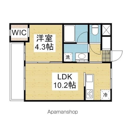 アルト土居田[1LDK/40.16m2]の間取図