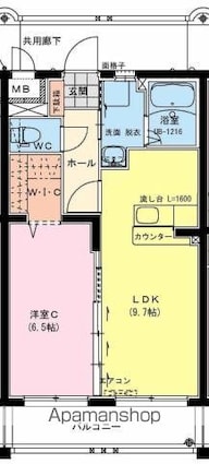 ラヴィドール[1LDK/41m2]の間取図