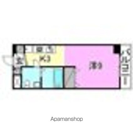 カローラ樽味[1K/27.2m2]の間取図