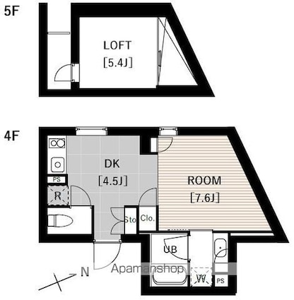 エスセナーリオ市ヶ谷[1R/28.47m2]の間取図