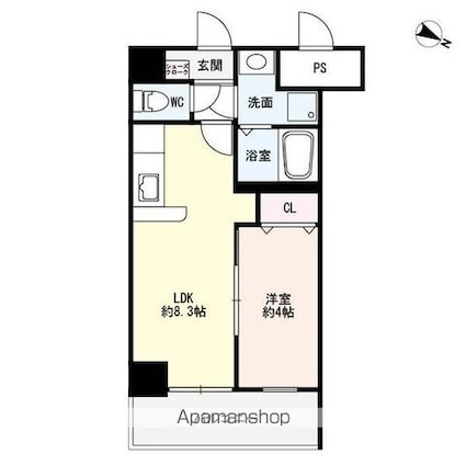 ＢｌｅｚｉｏⅢ[1LDK/30.75m2]の間取図