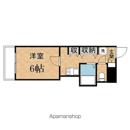 アドニスイースト[1K/21.84m2]の間取図