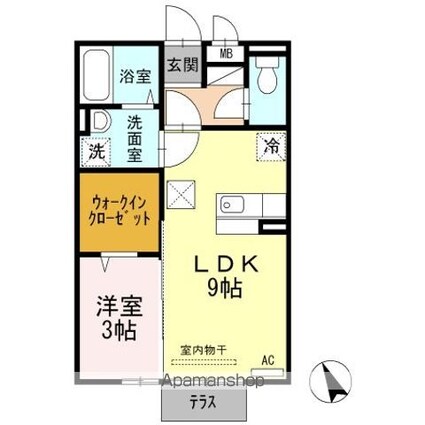 ルルディ[1LDK/33.39m2]の間取図